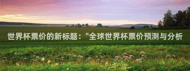 世预赛直播：世界杯票价的新标题：\